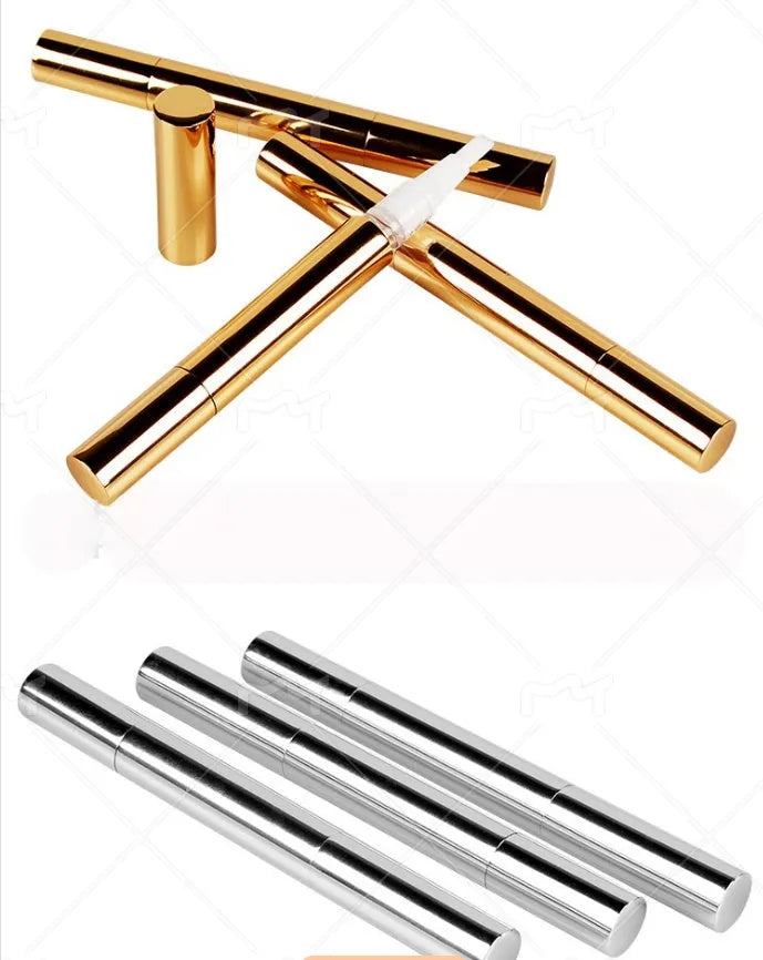 Toothbrush cleaning and whitening pen with gold aluminium case or plastic options