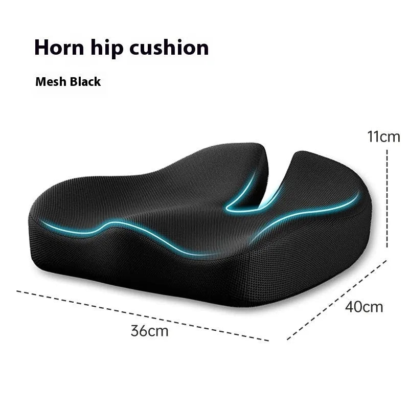 Memory foam office chair cushion in grey colour with 36x40x11cm dimensions