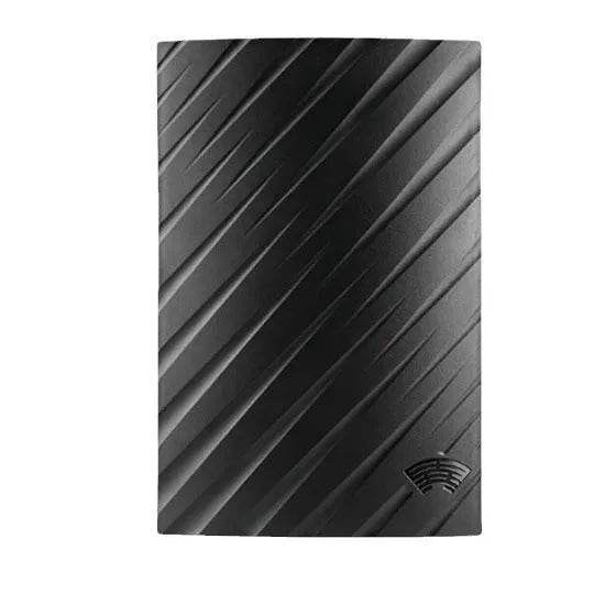 Black plastic digital television antenna with coaxial connection and mounting accessories