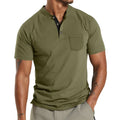 Plus size men's short sleeve solid colour shirt with a button-up chest pocket.