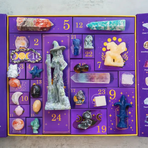 Large rectangular paper Halloween countdown gift box with festive design.