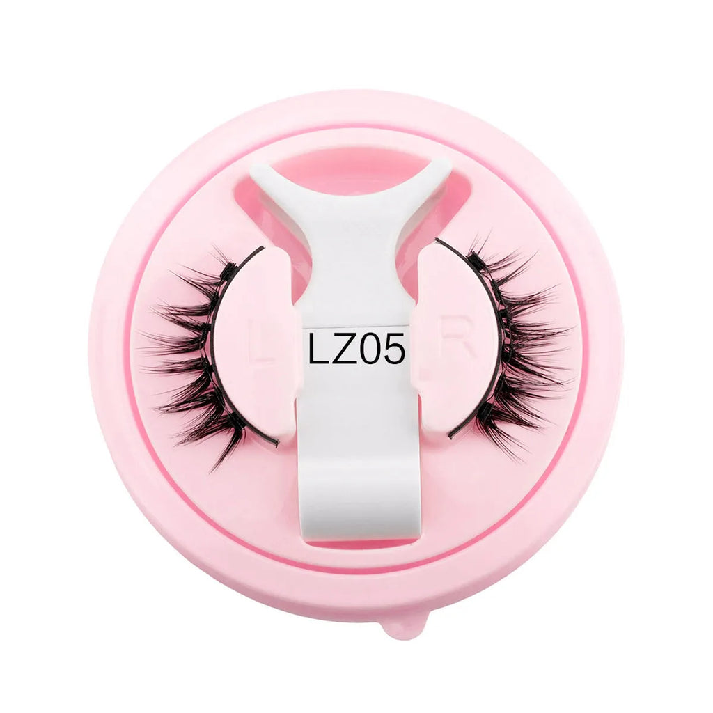 Reusable waterproof false eyelashes with glue-free application showing 0.6mm-1.1mm thickness range