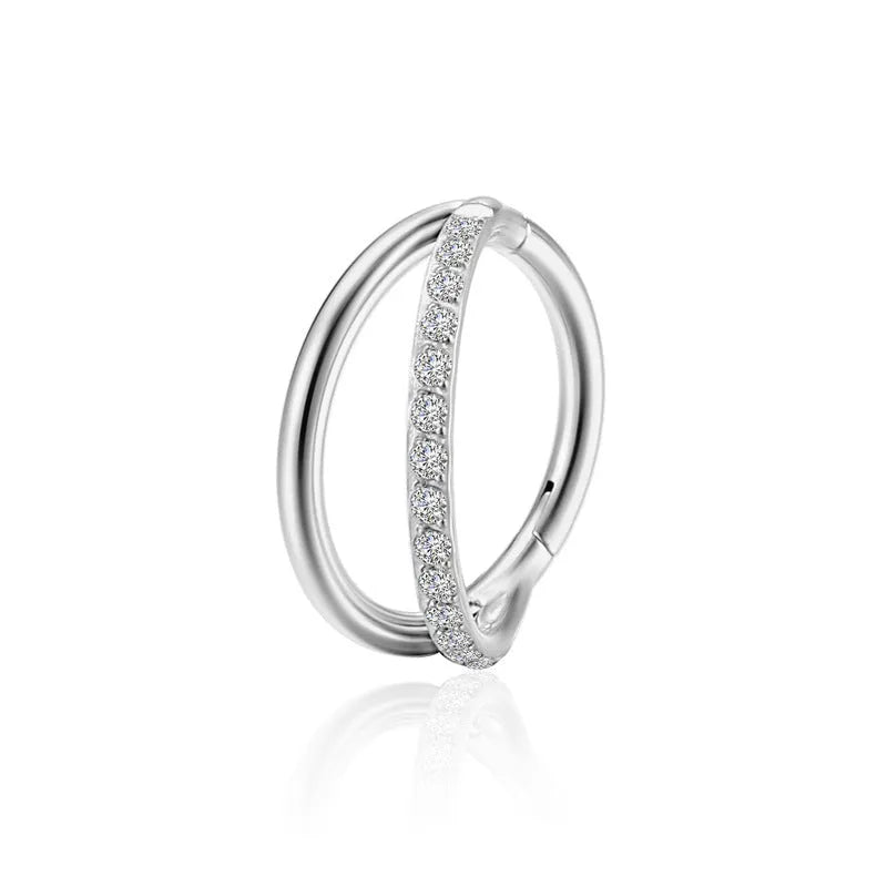Titanium alloy fork nose ring for body piercing in multiple colours and lengths