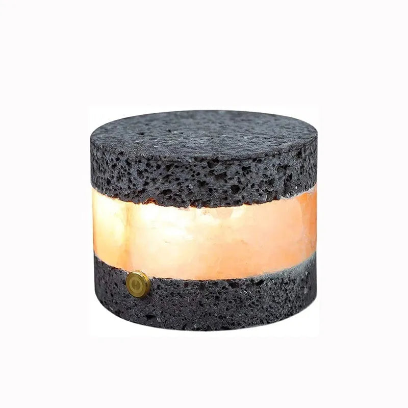 Orange volcanic rock USB night light with essential oil diffuser measuring 9cm by 7.5cm