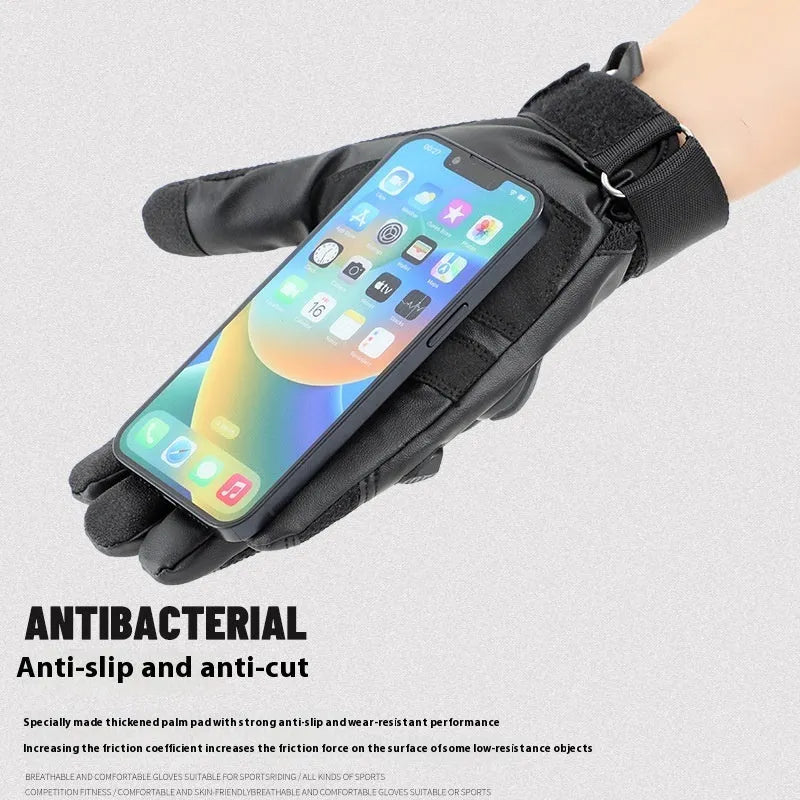 Men's tactical training gloves with touch screen fingertips in black, green or yellow colours