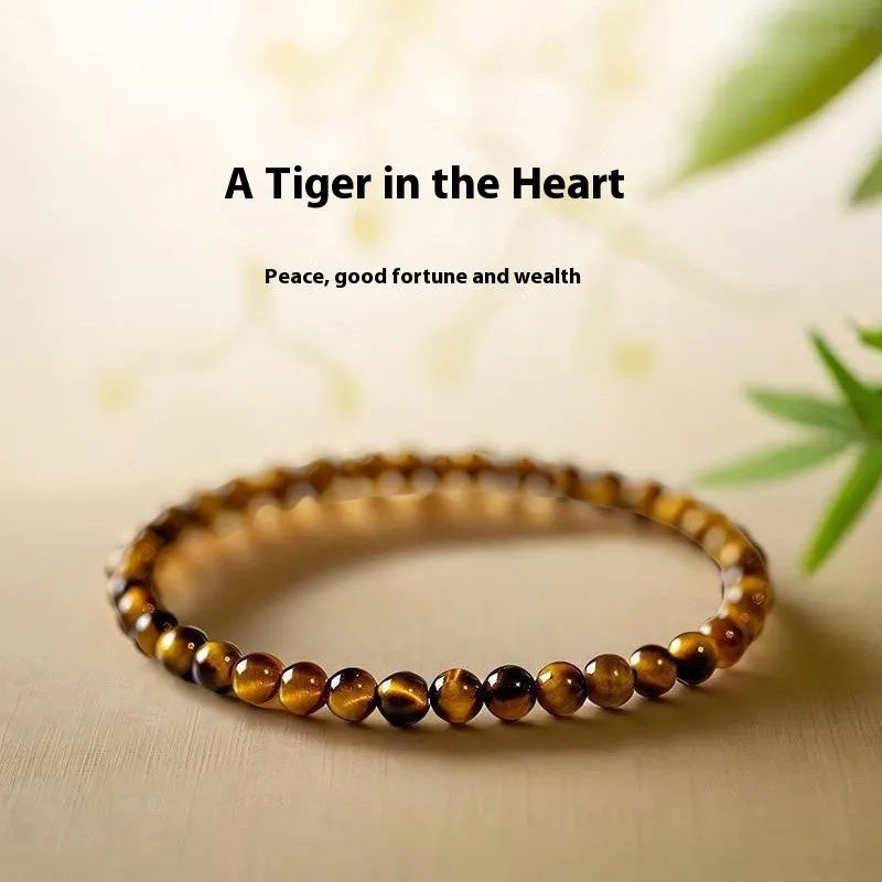 Tigereye stone bracelet geometric design new Chinese style with 4mm 6mm 8mm bead options