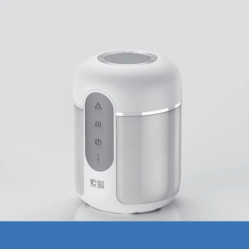 Black portable Bluetooth speaker measuring 72mm by 99mm with 30W output