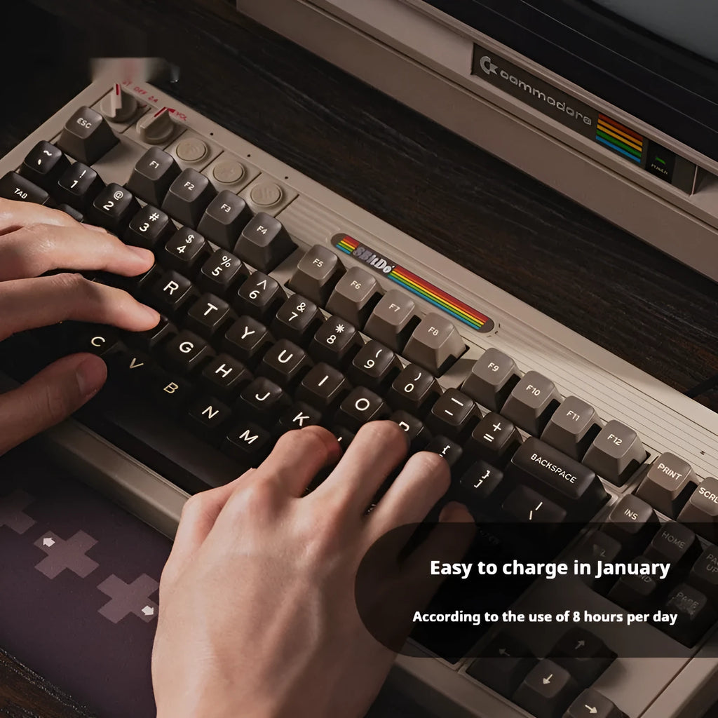 Retro87 C64 wireless mechanical gaming keyboard with Bluetooth connectivity