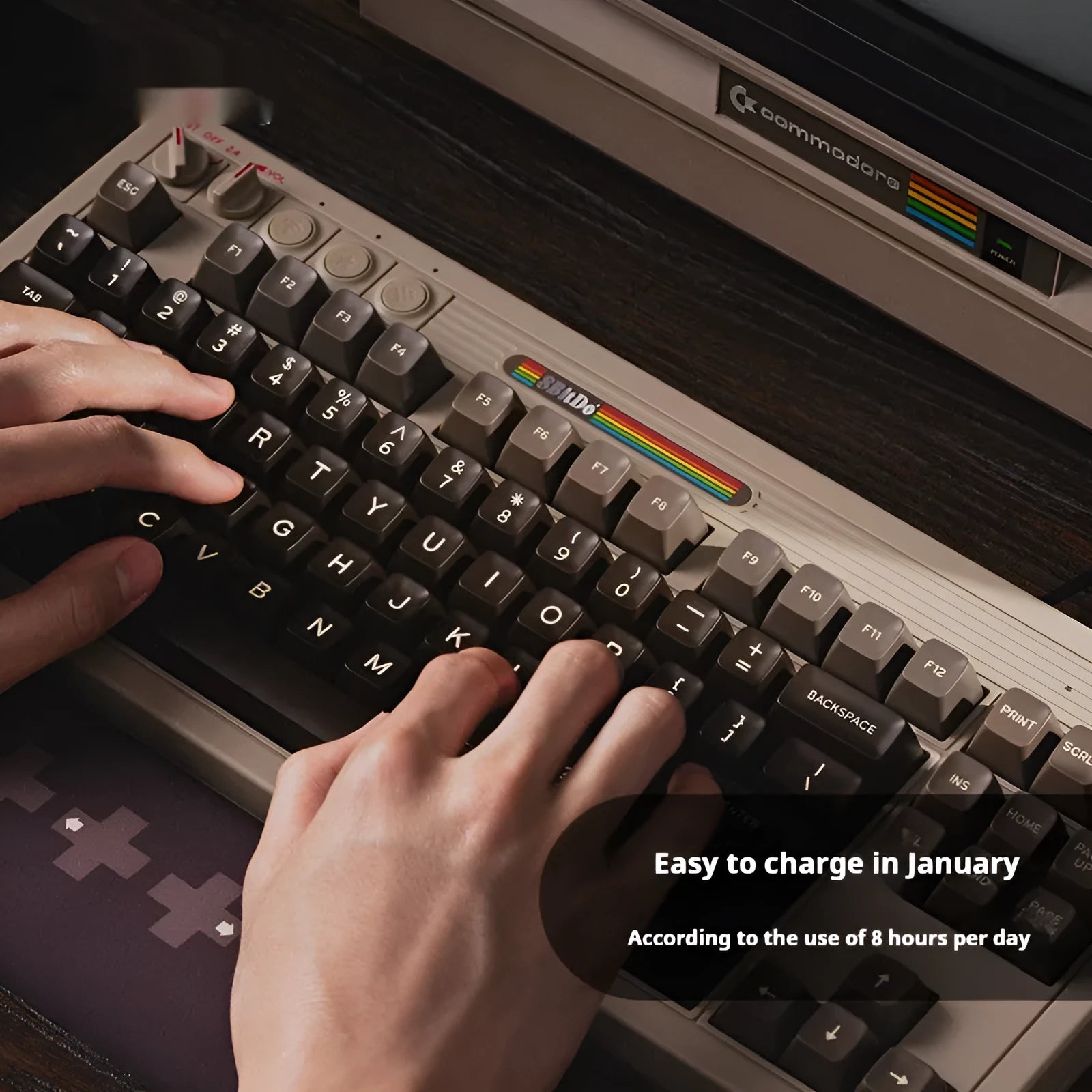 Retro87 C64 wireless mechanical gaming keyboard with Bluetooth connectivity