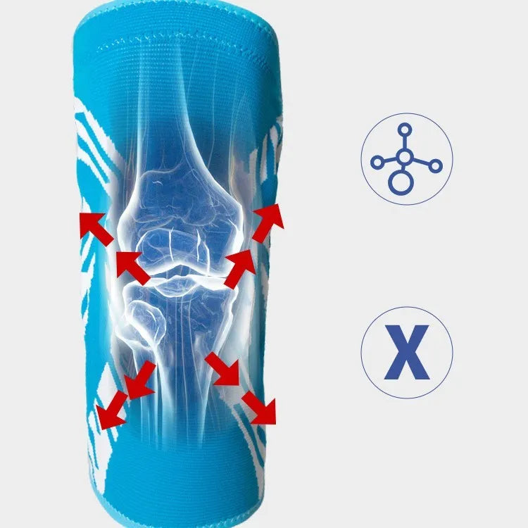 Men's basketball knee pads in black nylon with adjustable sizing for court sports protection