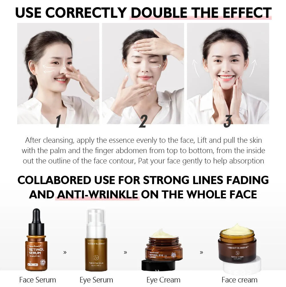 30ml bottle of retinol facial serum for reducing dry lines and fine lines.