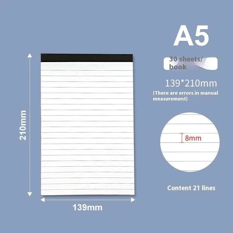 A4 tearable notebook with paper cover showing grid and blank page options
