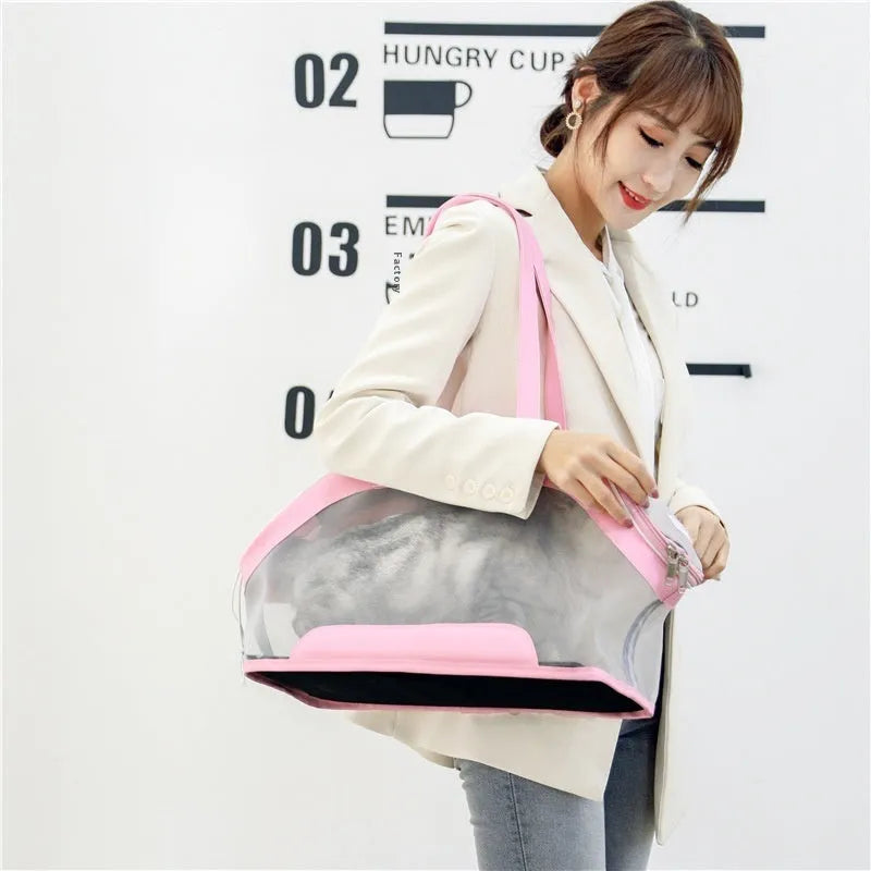 Leather cat outing carry bag in Milan White colour with 25 litre capacity.