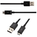 Black and white 1 metre Android Micro USB charging and data cable