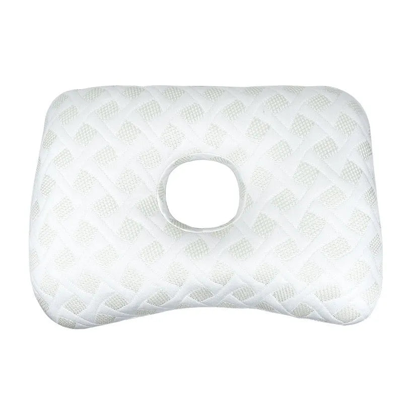 Beauty salon single hole ear pillow for face down treatments, shown in a colour option with detachable cover.