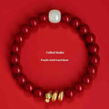 Handmade Chinese-style cinnabar bracelet with snake beads for Year of Snake body protection.