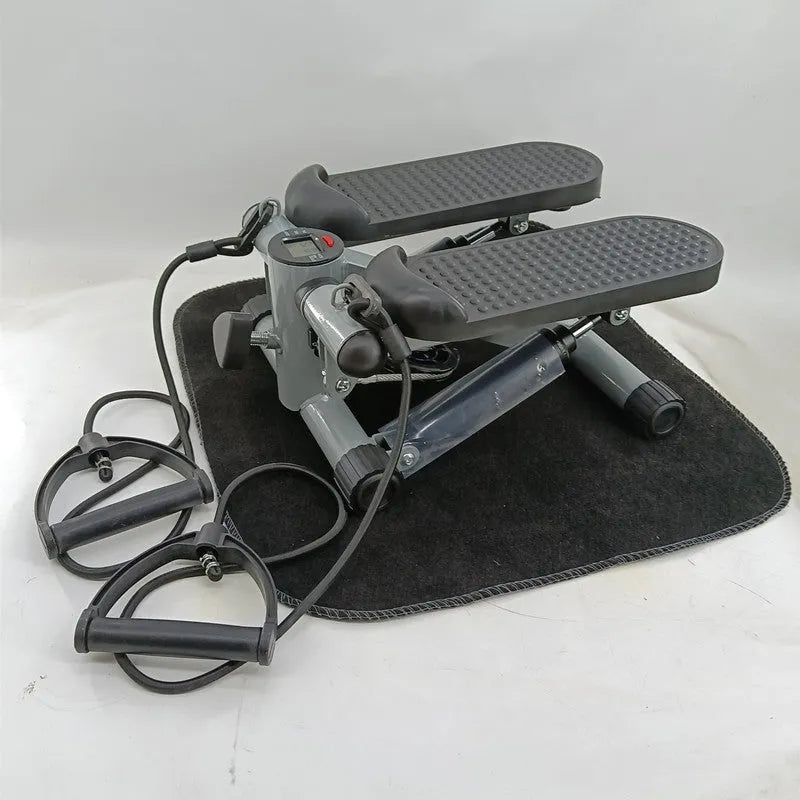 Silver grey household mini treadmill waist slimming machine with hydraulic resistance pedal exercise equipment