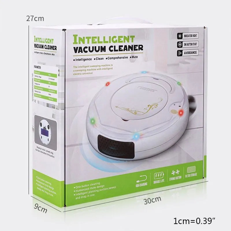Lazy Smart robot vacuum cleaner in blue, black, or white colour on a hard floor.