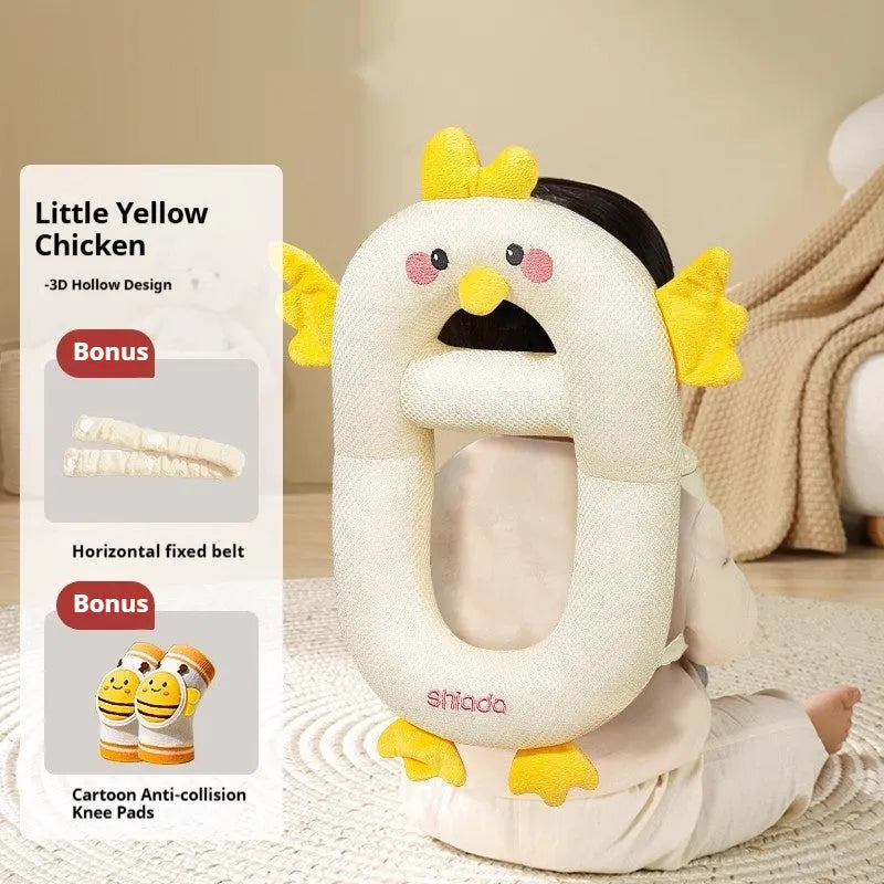 Cartoon baby anti-collision pillow in Little Dinosaur design for toddler fall protection.