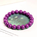 Jiuya purple mica crystal bracelet with polished stones in original design