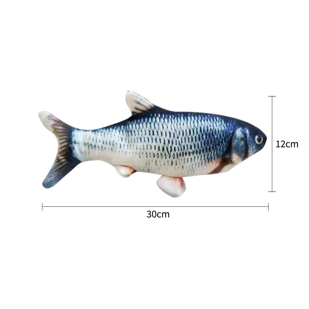 30cm electronic jumping fish cat toy with USB cable in multicolour fish designs