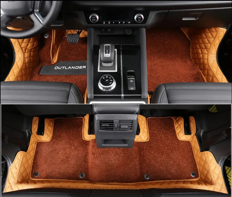 Fully surrounded car floor mats for a 23 New Mitsubishi Outlander 5-seater SUV.