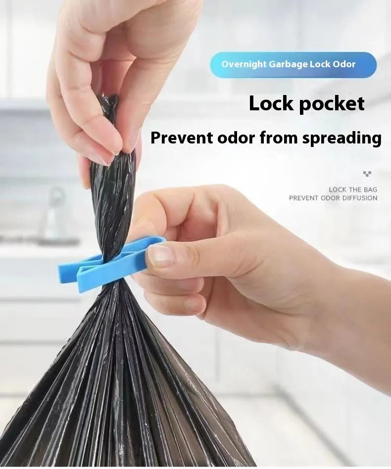 PP plastic non-slip clip for securing rubbish bags to the side of a bin.