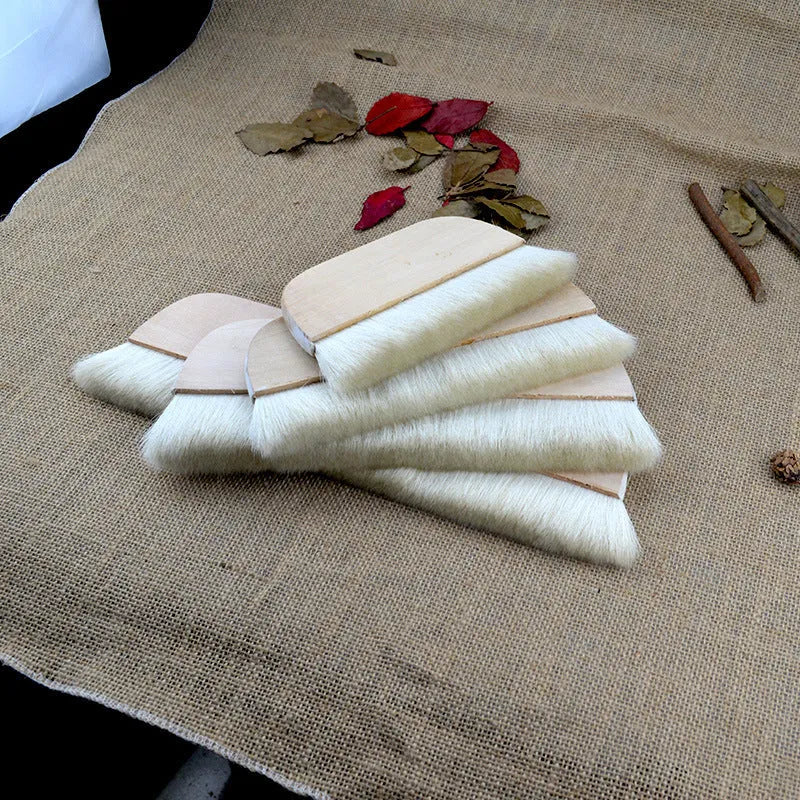 Wool art brush for mounting paste application and shading techniques in multiple sizes