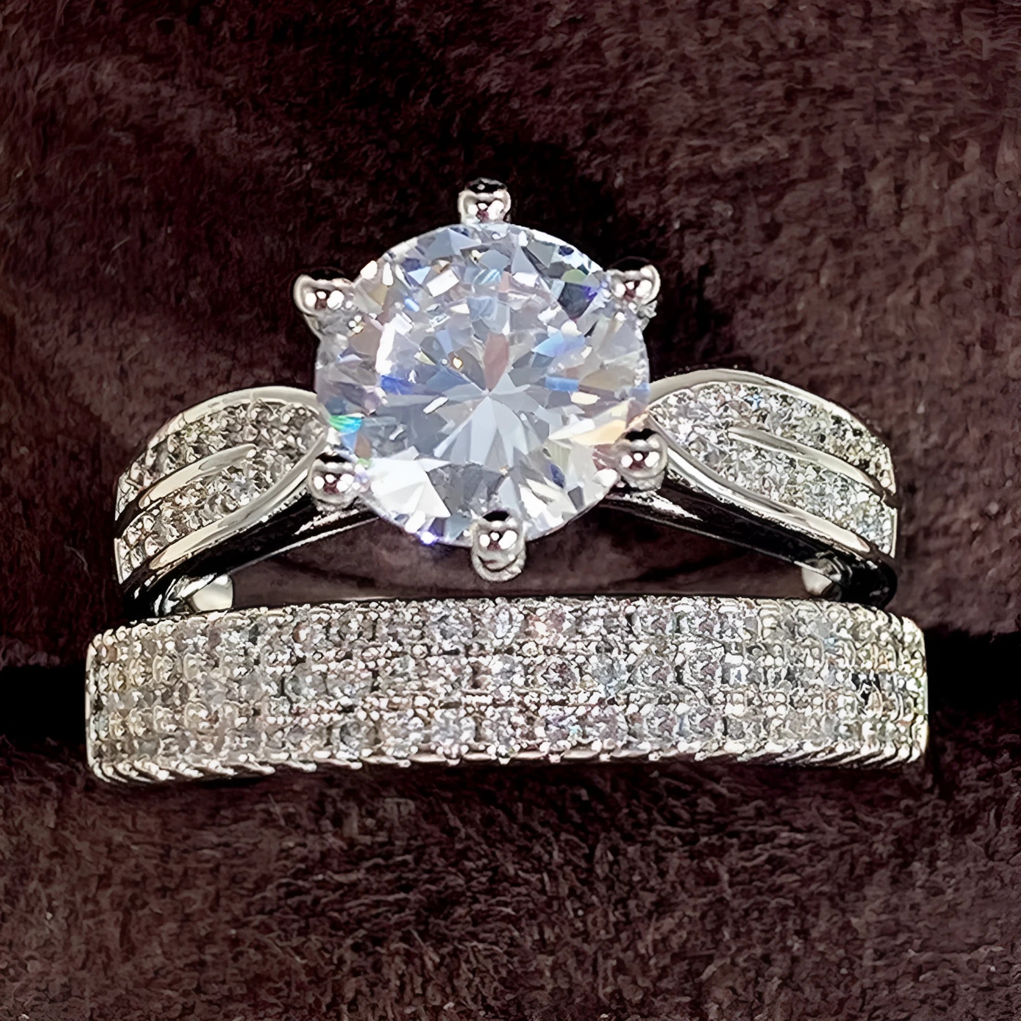 White gold colour alloy wedding combined ring simple bracelet with geometric shape and round elements