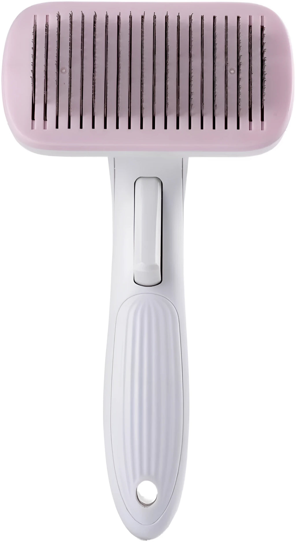 Blue automatic hair removal comb for pets on white background