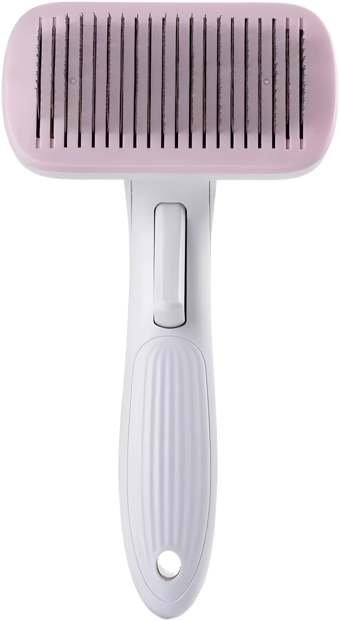 Blue automatic hair removal comb for pets on white background