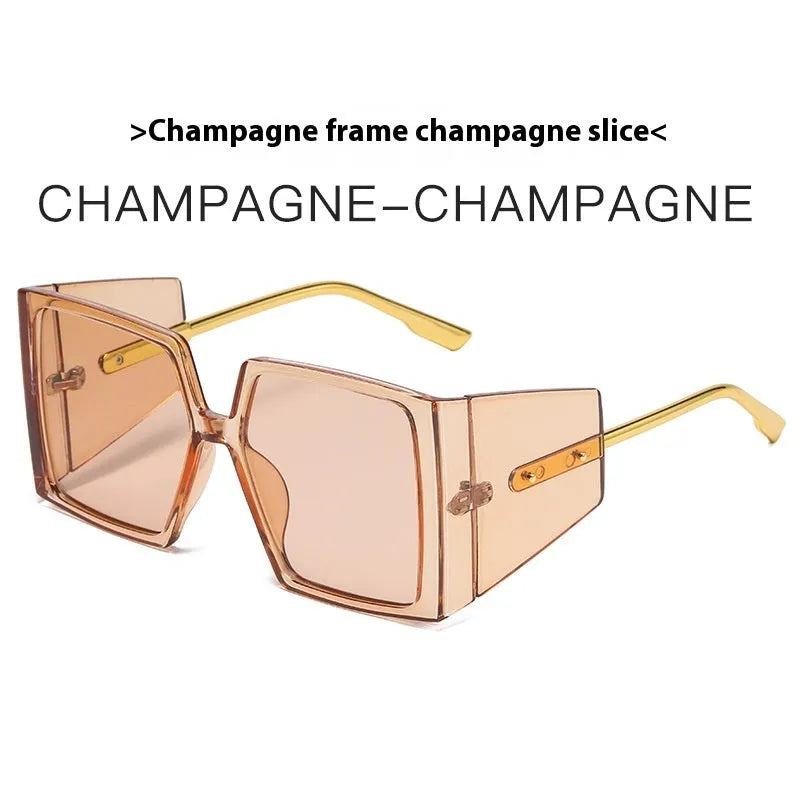 Large square frame sunglasses with UV400 protection in multiple colour combinations