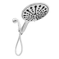 Six-function handheld shower with 6-inch ABS shower head and electroplated finish