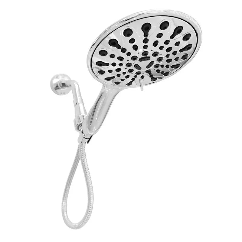 Six-function handheld shower with 6-inch ABS shower head and electroplated finish