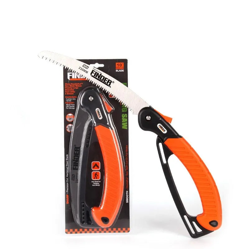 230mm folding garden hand saw with TPR handle and 65MN steel blade for pruning tasks