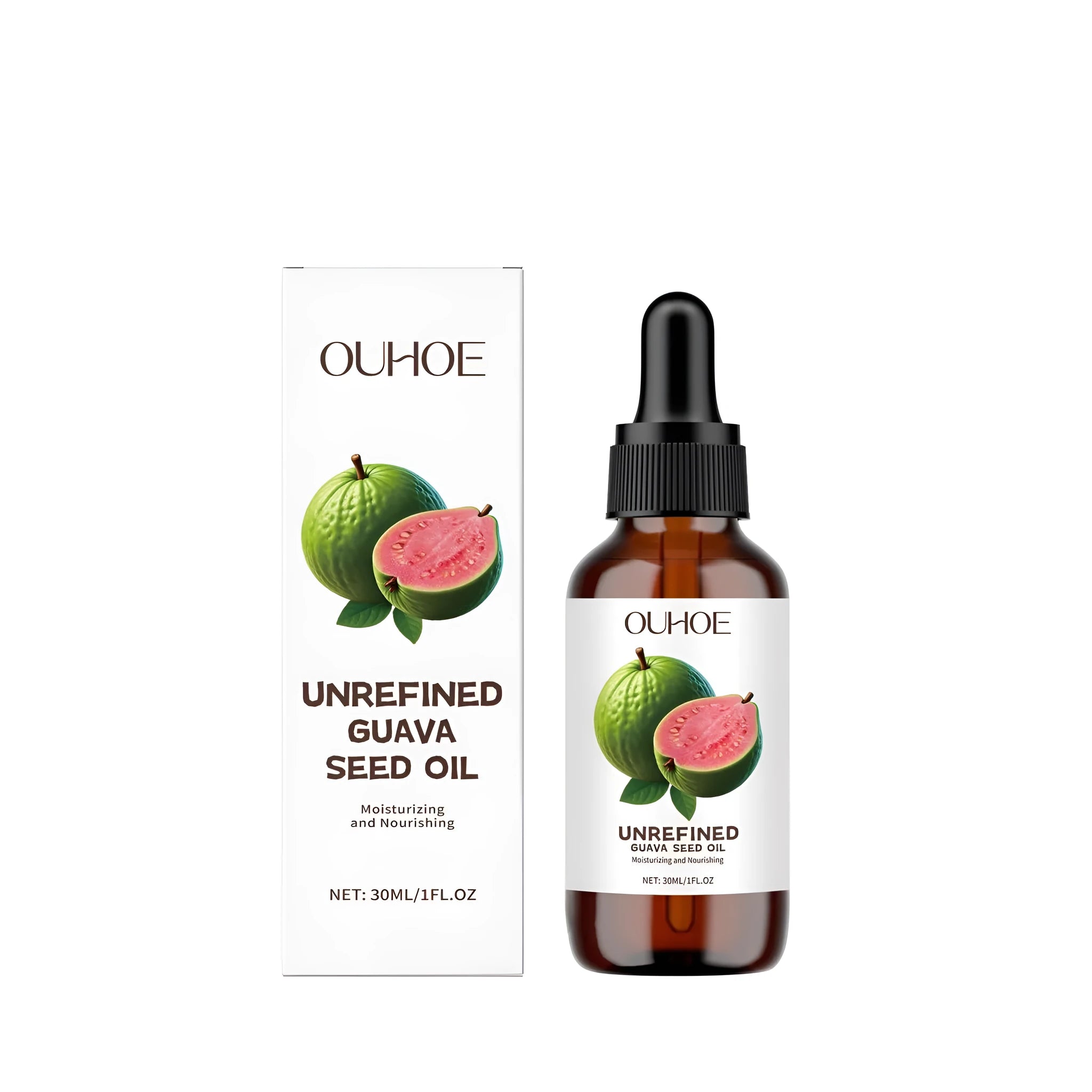 30ml bottle of guava seed oil facial serum with dropper