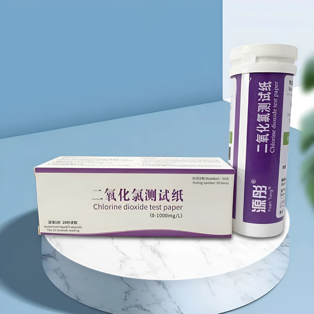 Chlorine dioxide test paper bottle with 50 pieces for 0-1000mg/L wastewater concentration detection