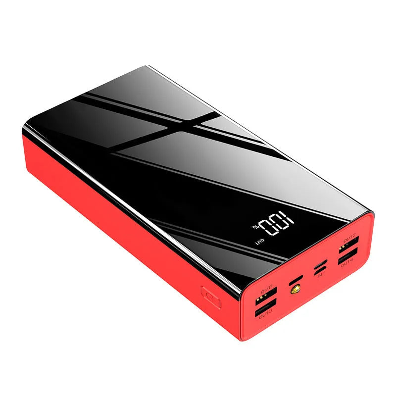 40000 mAh power bank with LCD display in red or black plastic shell