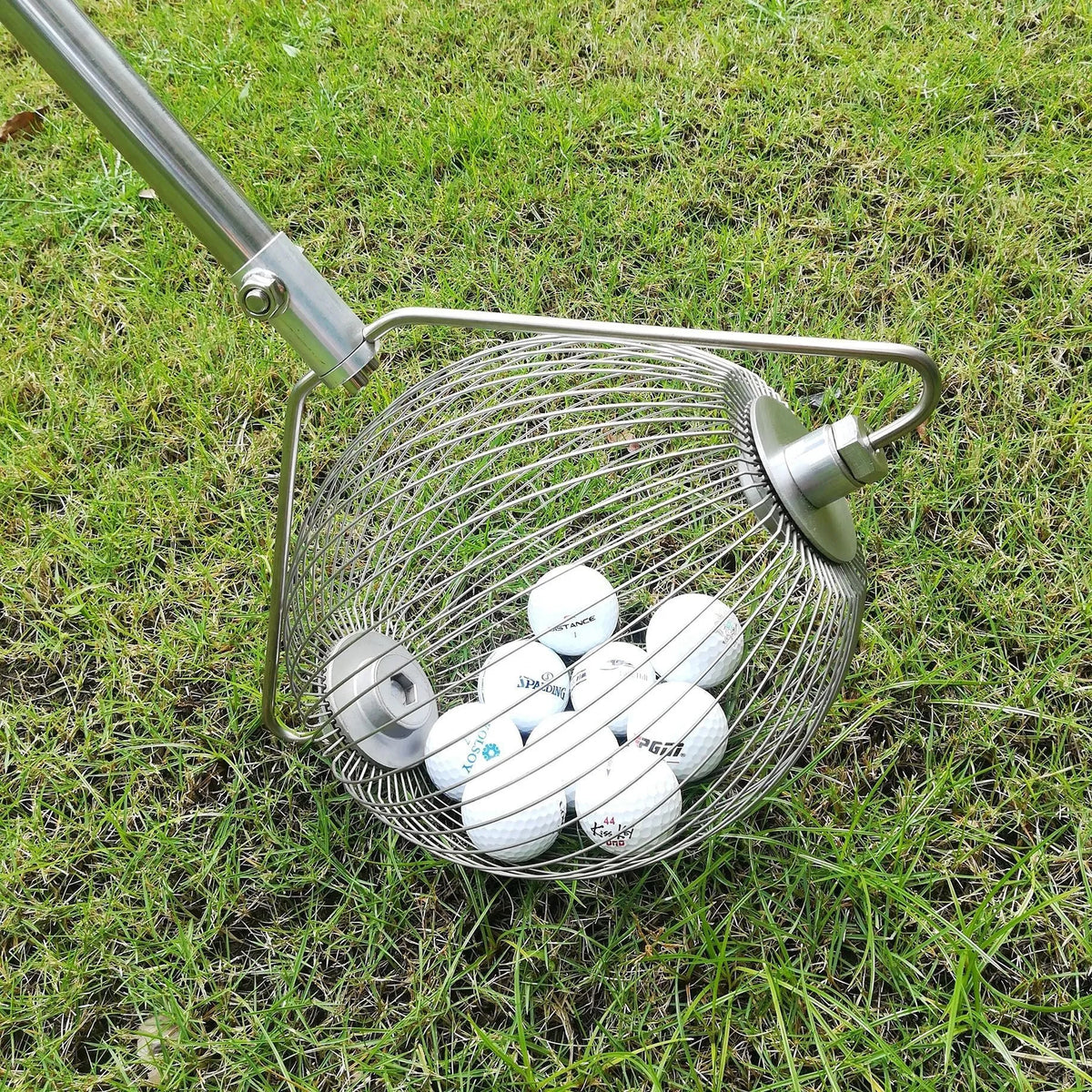 Stainless steel golf ball picker in metallic colour