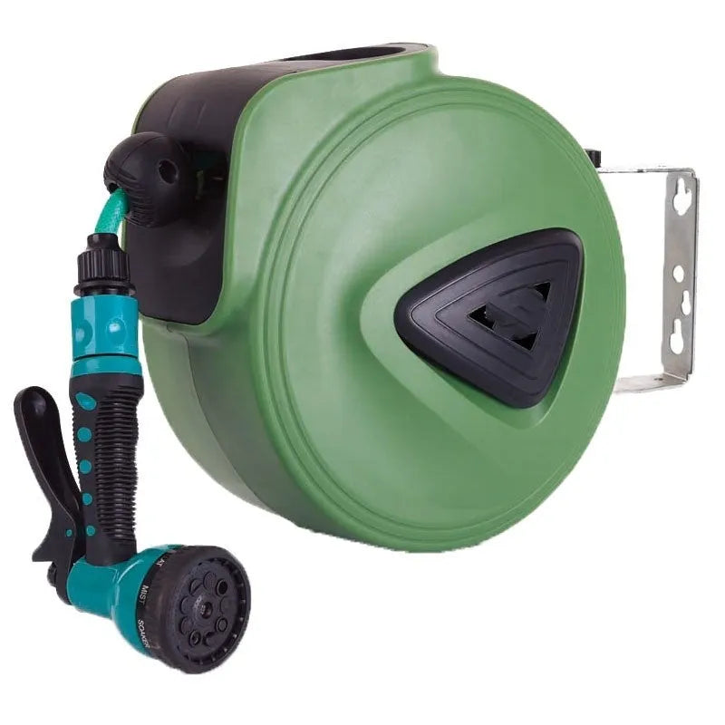 Automatic retractable hose reel with 10m PVC water pipe on water drum bobbin winder for car wash and garden watering