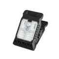 Compact motion-sensing clip lamp with white ABS housing mounted on shelf edge