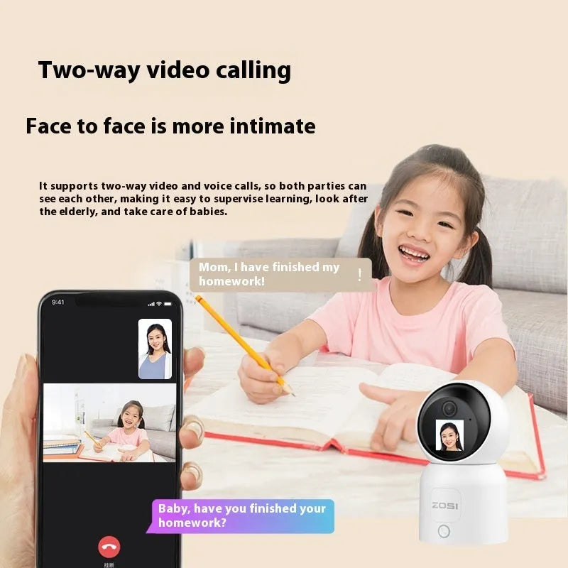 Zhou Shi wireless indoor security camera with AI face detection feature