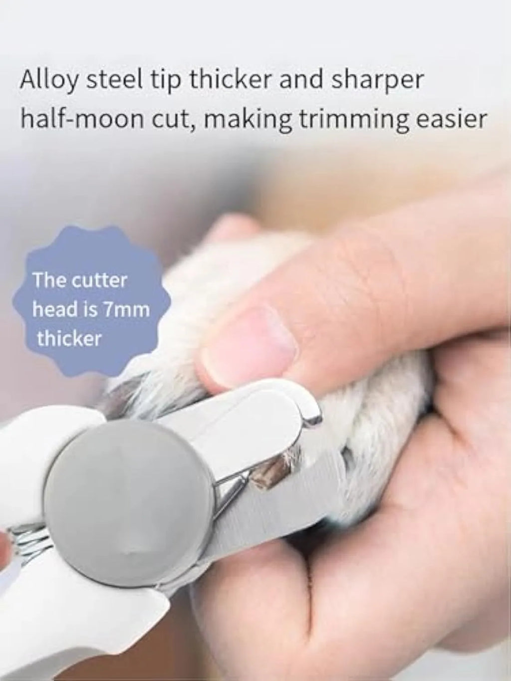 Blue heavy duty dog nail clippers with safety guard for large dogs and thick nails.