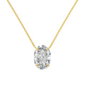 Sterling silver necklace with geometric oval ice flower pendant in gold or platinum plating