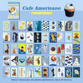 American retro cartoon sticker book open showing 4x6cm sheets in multiple colours.