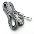 Silver grey CAT6 network cable with RJ-45 connectors, 2 metre length