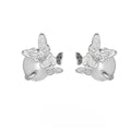 Butterfly ear studs in 925 silver with gold electroplating and animal zodiac modelling