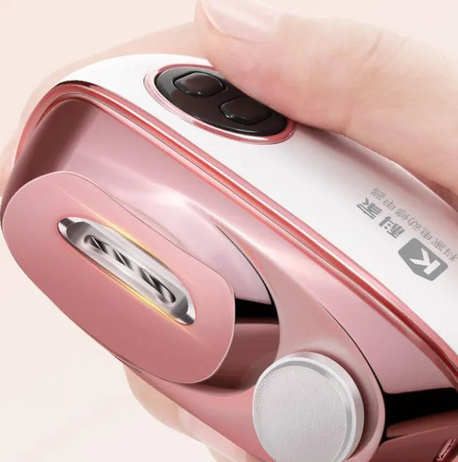 Electric nail clippers and polish tool in blue, orange, or white colours with Type-C charging port