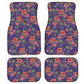 Black printed rubber car floor mat set showing textured surface and 20mm thick edge.