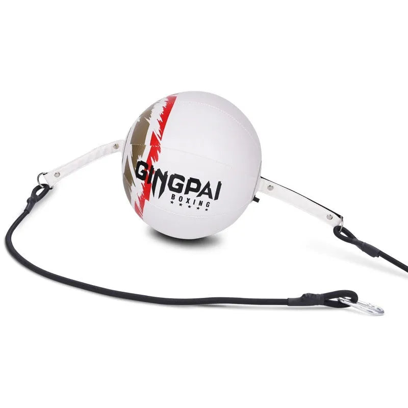 Black and green PU leather hanging boxing speed ball for reaction training